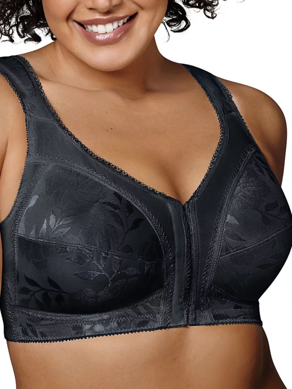 Playtex 18 Hour Supportive Front Close Flexible Back Wireless Bra – Black – 42C